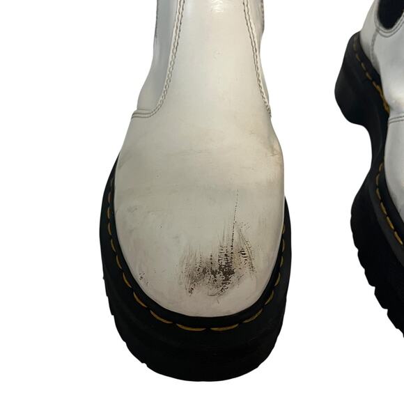 Dr. Martens 2976 Chelsea Platform Boots White Smooth Leather 1.5″ Platform EU 42 - Picture 5 of 10